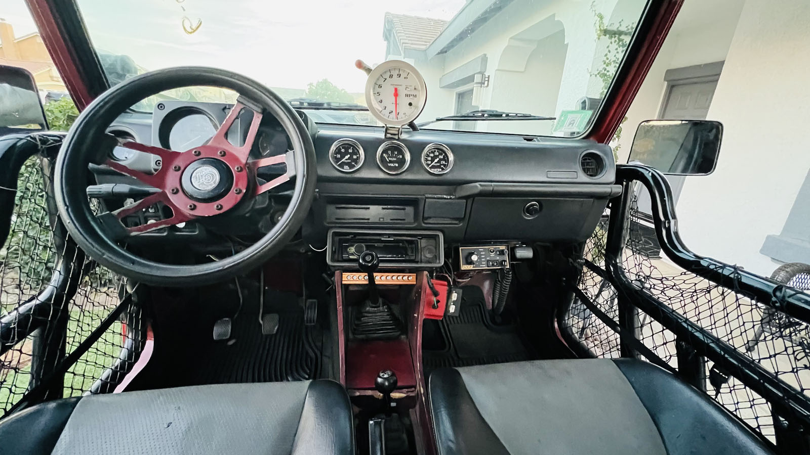 View of the Interior Dashboard from the Rear